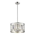 Z-Lite Mersesse 4 Light Pendant, Brushed Nickel & Clear 6007-15BN